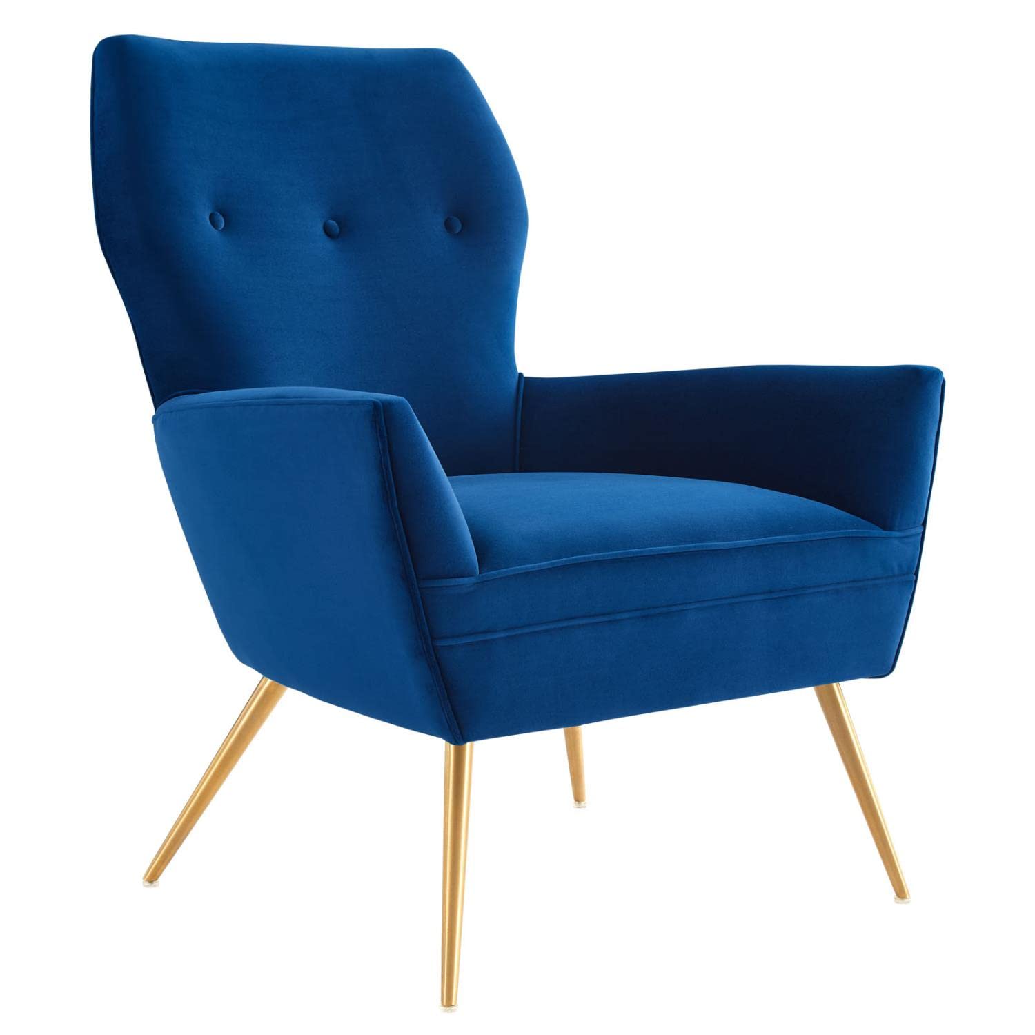 Modway Renata Modern Tufted Performance Velvet Armchair In Navy/Gold